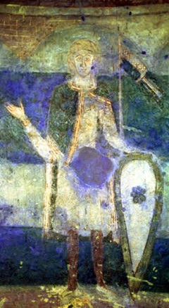 Obrazek 2. Vyobrazení Sáma, prvního krále Slovanů, na malbě ve znojemské rotundě (1019-1034).jpg